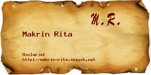 Makrin Rita névjegykártya